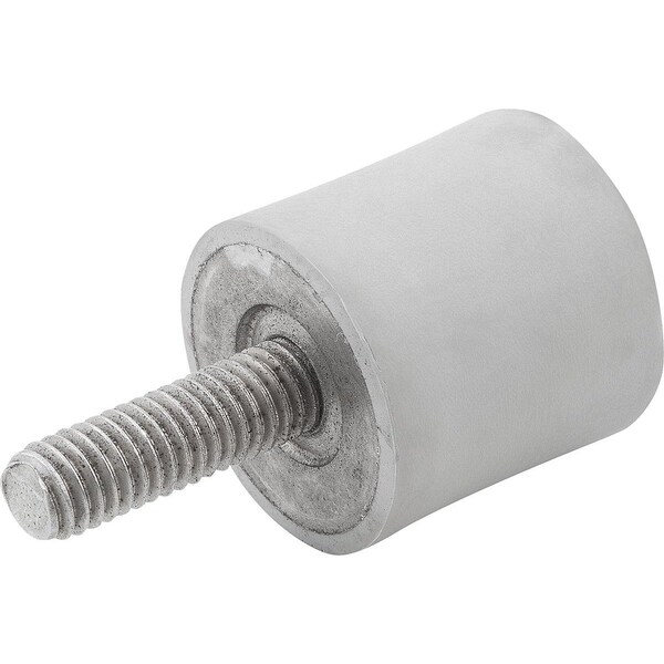 Rubber Buffer Type B And External Thread M08X23, D=40, H=30, Stainless 1.4401, Comp:Elast. Natural